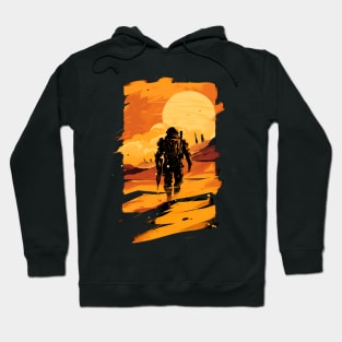 Marine Trekking on Mars - Sunset - Scifi Hoodie